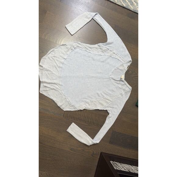 Free People V-Neck Catalina Cloud Heather Thermal Blouse Womens‎ Size XS Blue - Picture 2 of 4